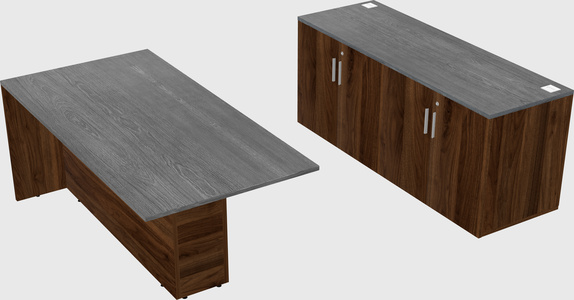Executive parallel desk with credenza