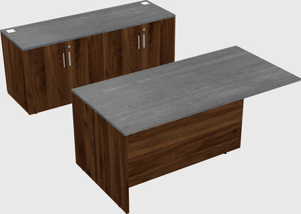 Executive parallel desk with credenza