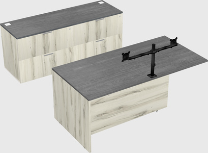 Executive parallel desk with credenza