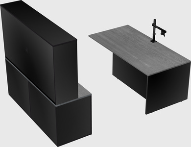 Executive parallel desk with credenza