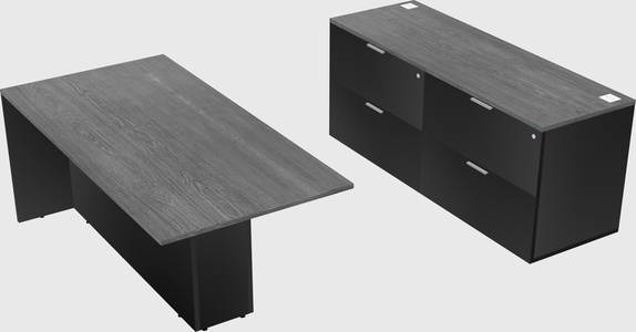 Executive parallel desk with credenza