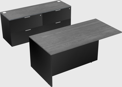 Executive parallel desk with credenza