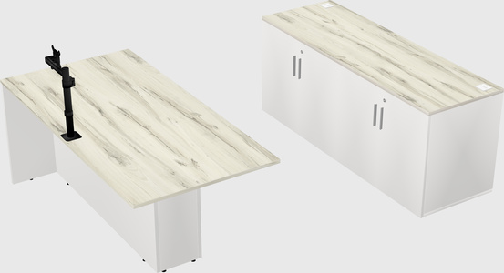 Executive parallel desk with credenza