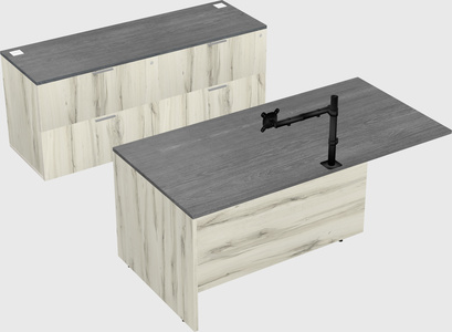 Executive parallel desk with credenza