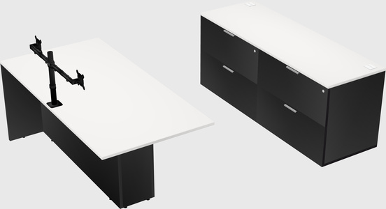 Executive parallel desk with credenza
