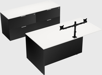 Executive parallel desk with credenza