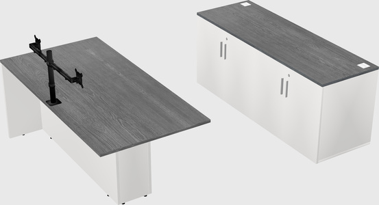 Executive parallel desk with credenza