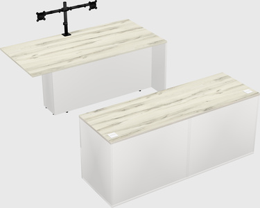 Executive parallel desk with credenza