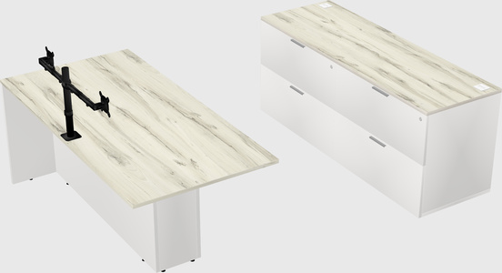 Executive parallel desk with credenza