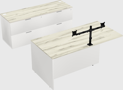 Executive parallel desk with credenza