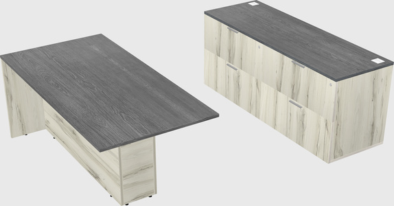 Executive parallel desk with credenza