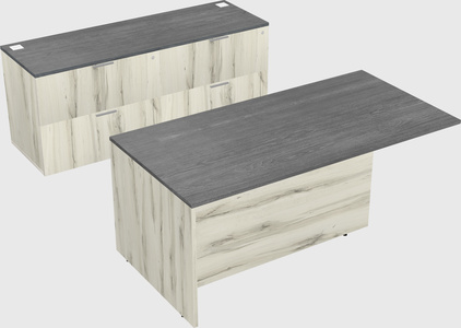 Executive parallel desk with credenza