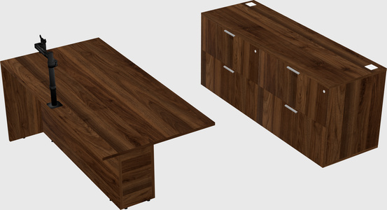 Executive parallel desk with credenza