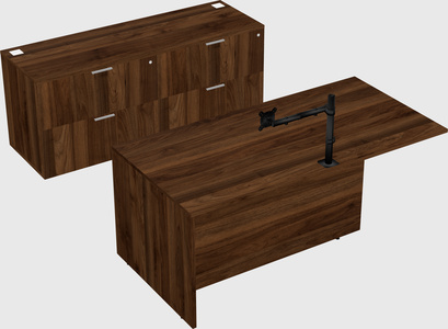 Executive parallel desk with credenza