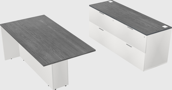 Executive parallel desk with credenza