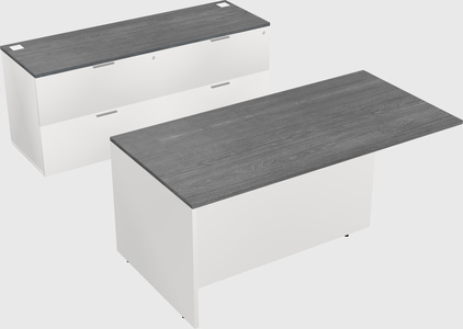 Executive parallel desk with credenza