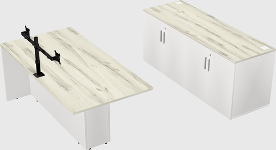 Executive parallel desk with credenza