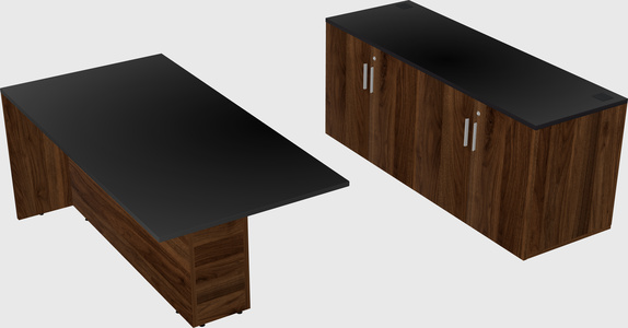 Executive parallel desk with credenza