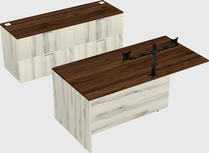 Executive parallel desk with credenza