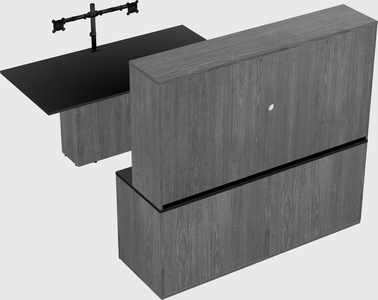 Executive parallel desk with credenza