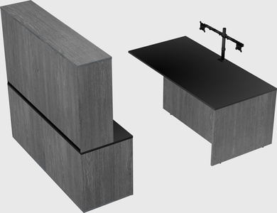 Executive parallel desk with credenza