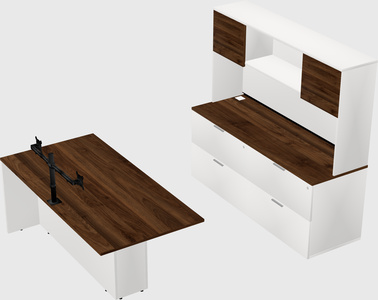 Executive parallel desk with credenza