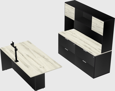 Executive parallel desk with credenza