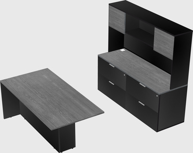 Executive parallel desk with credenza