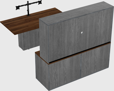 Executive parallel desk with credenza