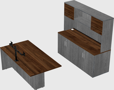 Executive parallel desk with credenza