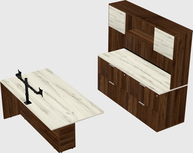 Executive parallel desk with credenza