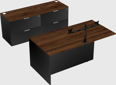 Executive parallel desk with credenza