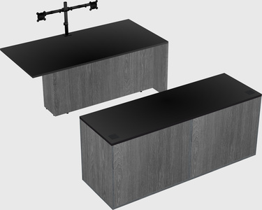 Executive parallel desk with credenza