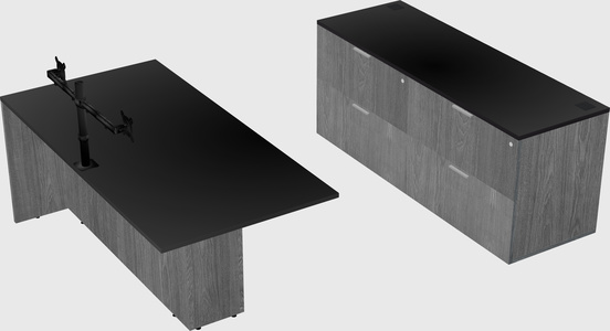 Executive parallel desk with credenza