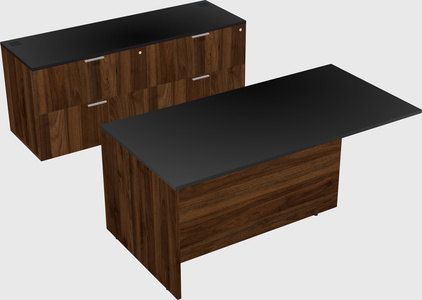 Executive parallel desk with credenza