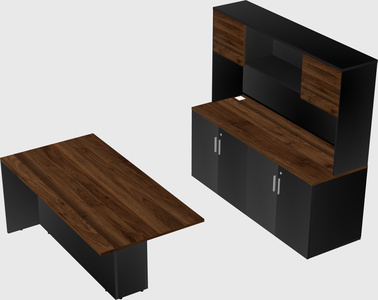 Executive parallel desk with credenza