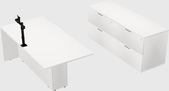 Executive parallel desk with credenza