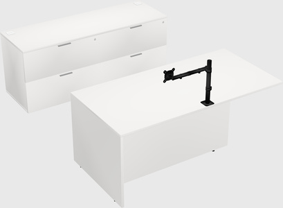 Executive parallel desk with credenza