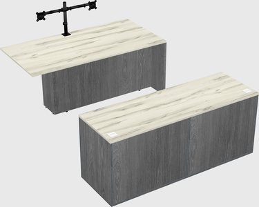 Executive parallel desk with credenza