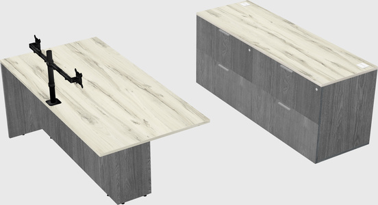 Executive parallel desk with credenza