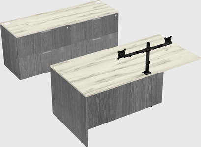 Executive parallel desk with credenza
