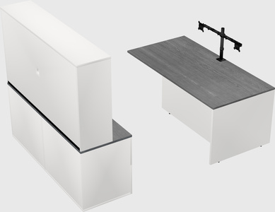 Executive parallel desk with credenza