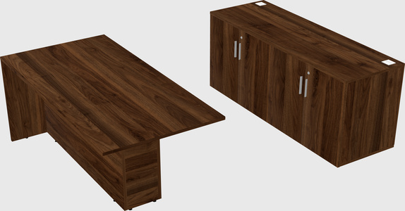 Executive parallel desk with credenza