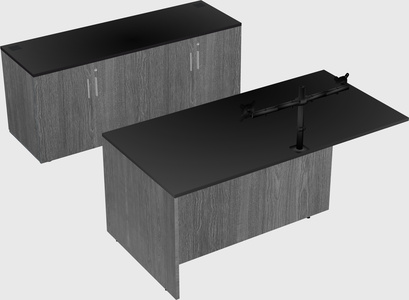 Executive parallel desk with credenza