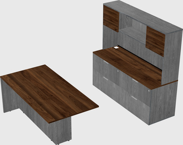 Executive parallel desk with credenza