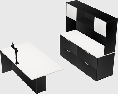 Executive parallel desk with credenza