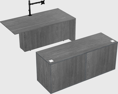 Executive parallel desk with credenza