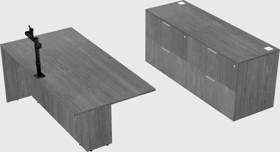 Executive parallel desk with credenza