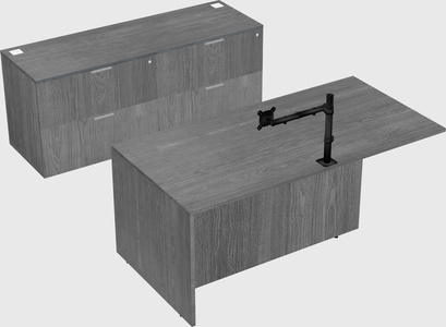 Executive parallel desk with credenza