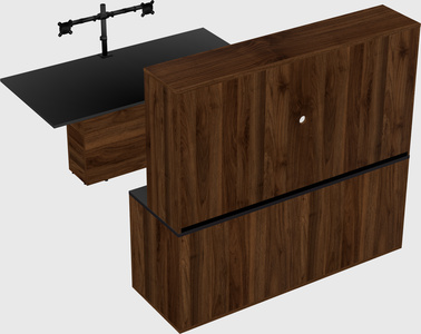 Executive parallel desk with credenza